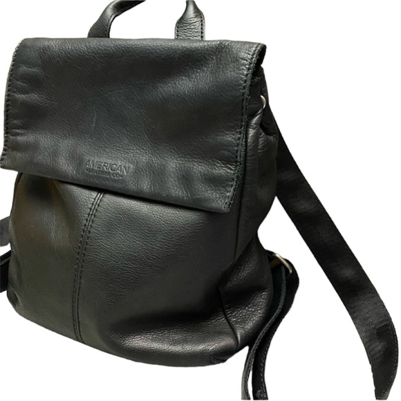 Black & Silver Leather Liberty Backpack Purse - Picture 13 of 15